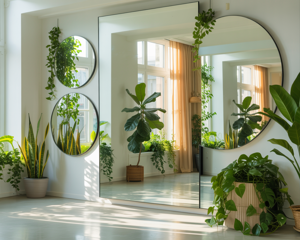Mirrors and Plants for Bigger, Brighter Rooms