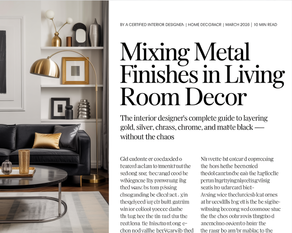 Mixing Metal Finishes in Living Room Decor