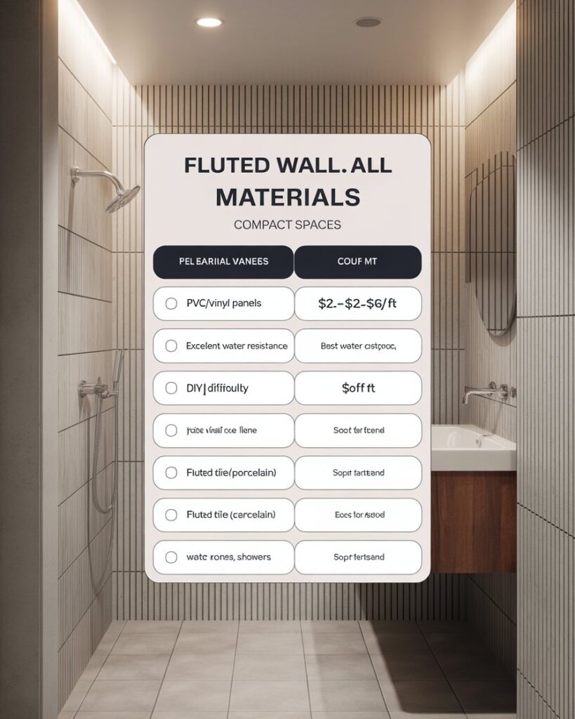 Best Materials for Fluted Walls in a Compact Bath