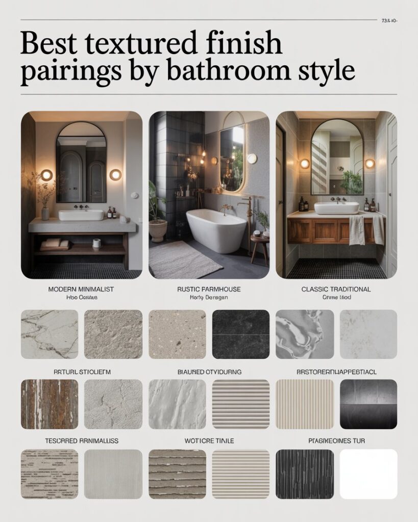 Best Textured Finish Pairings by Bathroom Style