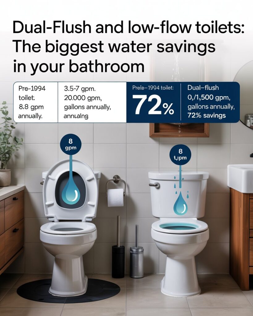 Dual-Flush and Low-Flow Toilets The Biggest Water Savings in Your Bathroom
