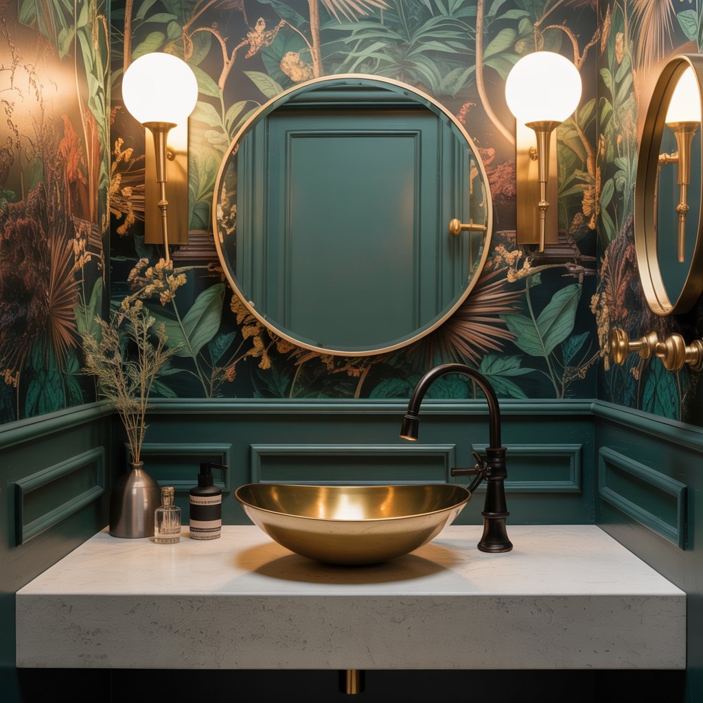 How to Mix Artistic Hardware With Other Powder Room Elements