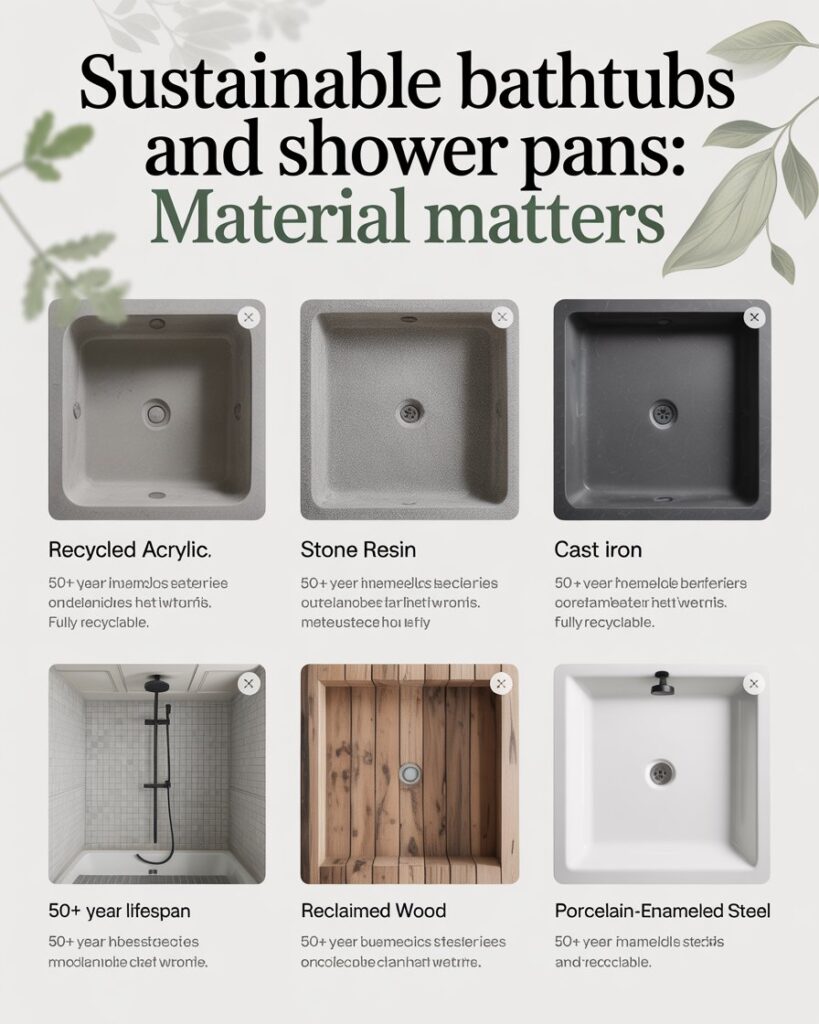 Sustainable Bathtubs and Shower Pans: Material Matters