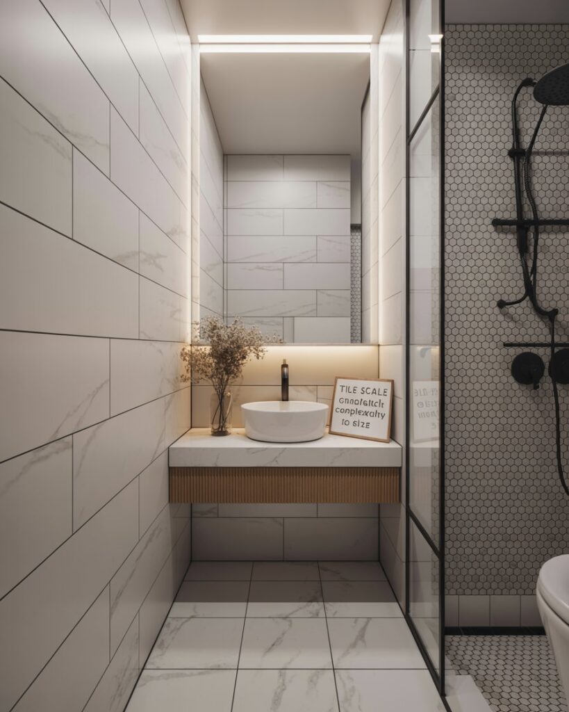 How to Choose the Right Scale of Tile for a Tiny Vanity