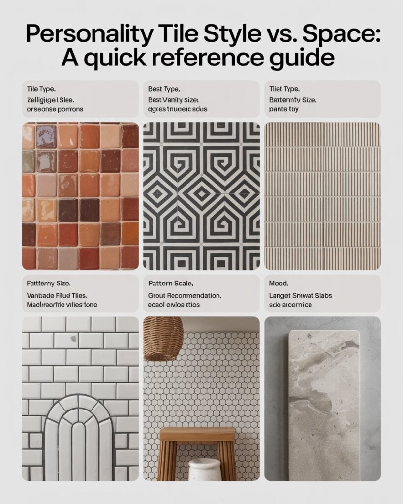 Personality Tile Style vs. Space Size: A Quick Reference Guide