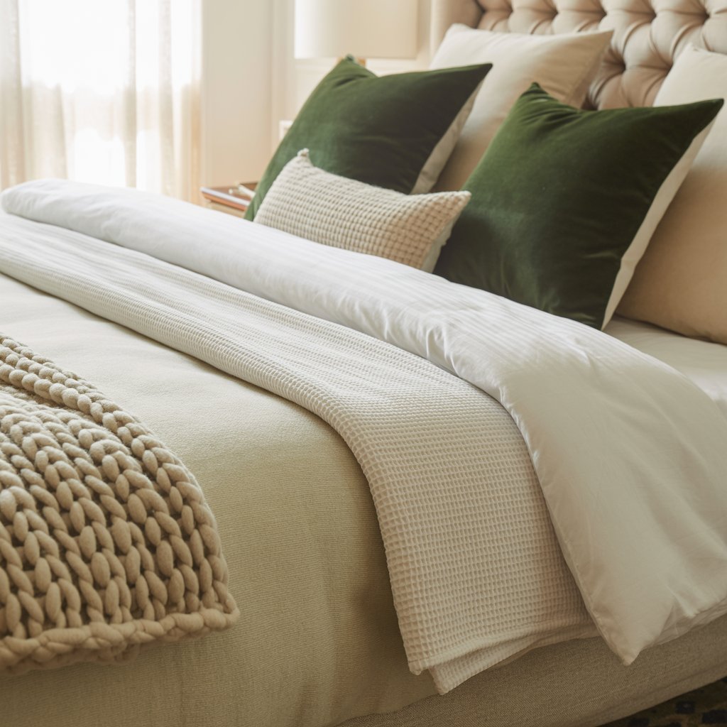 How to layer textured bedding like a designer
