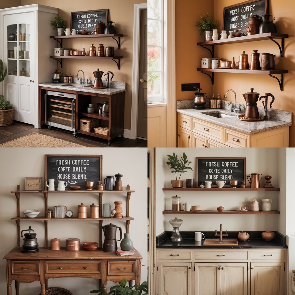 Vintage Coffee Station Layouts for Every Home Size