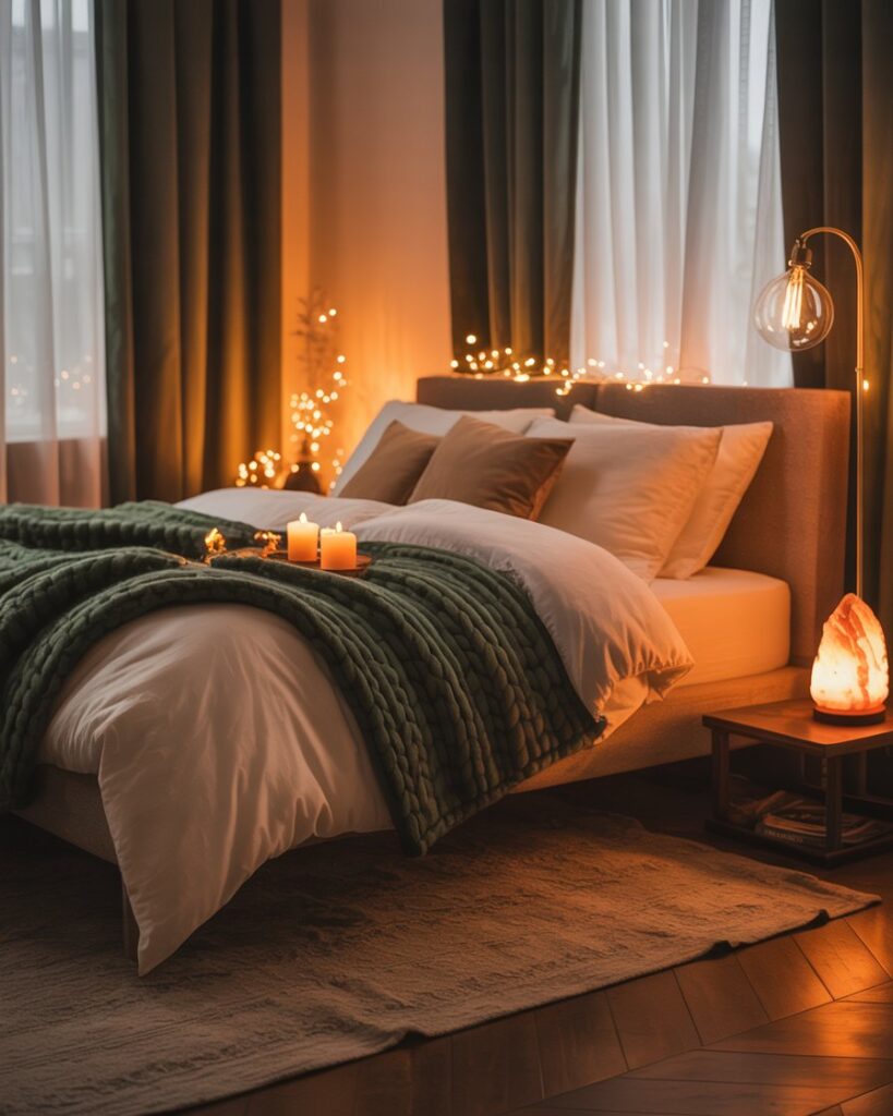 Bedroom Refresh: Autumn Bedding and Lighting Mood