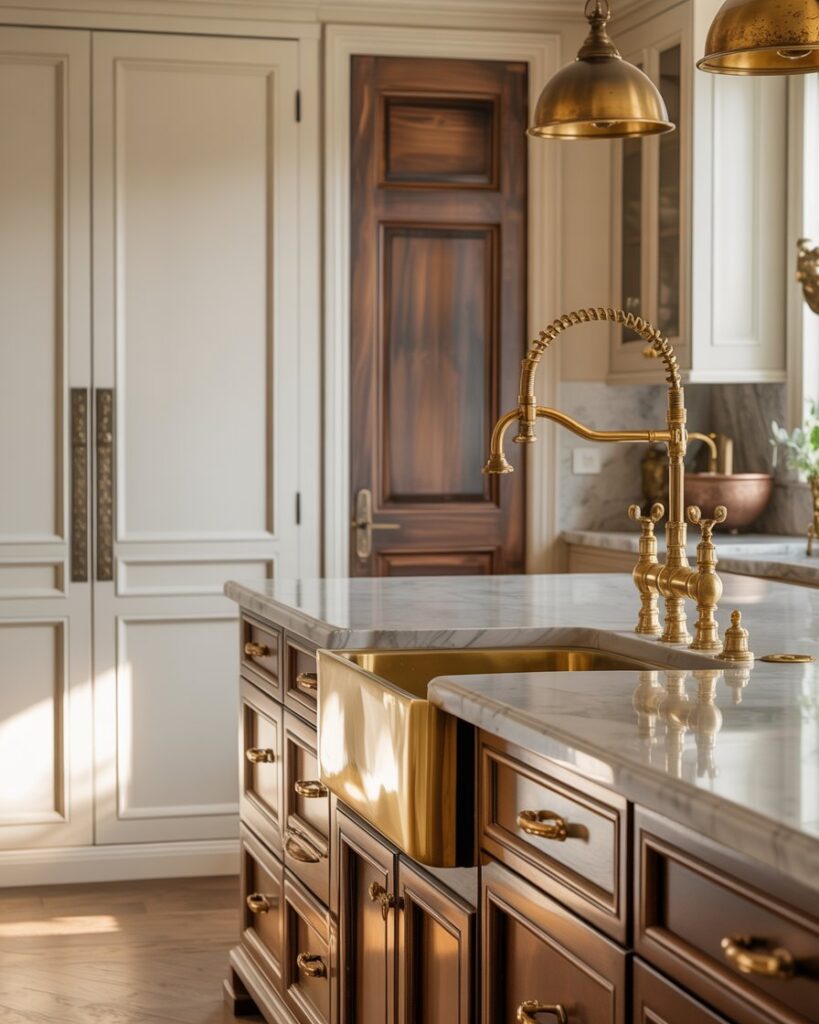 Brass and Gold Hardware: Warm Metals Take Over
