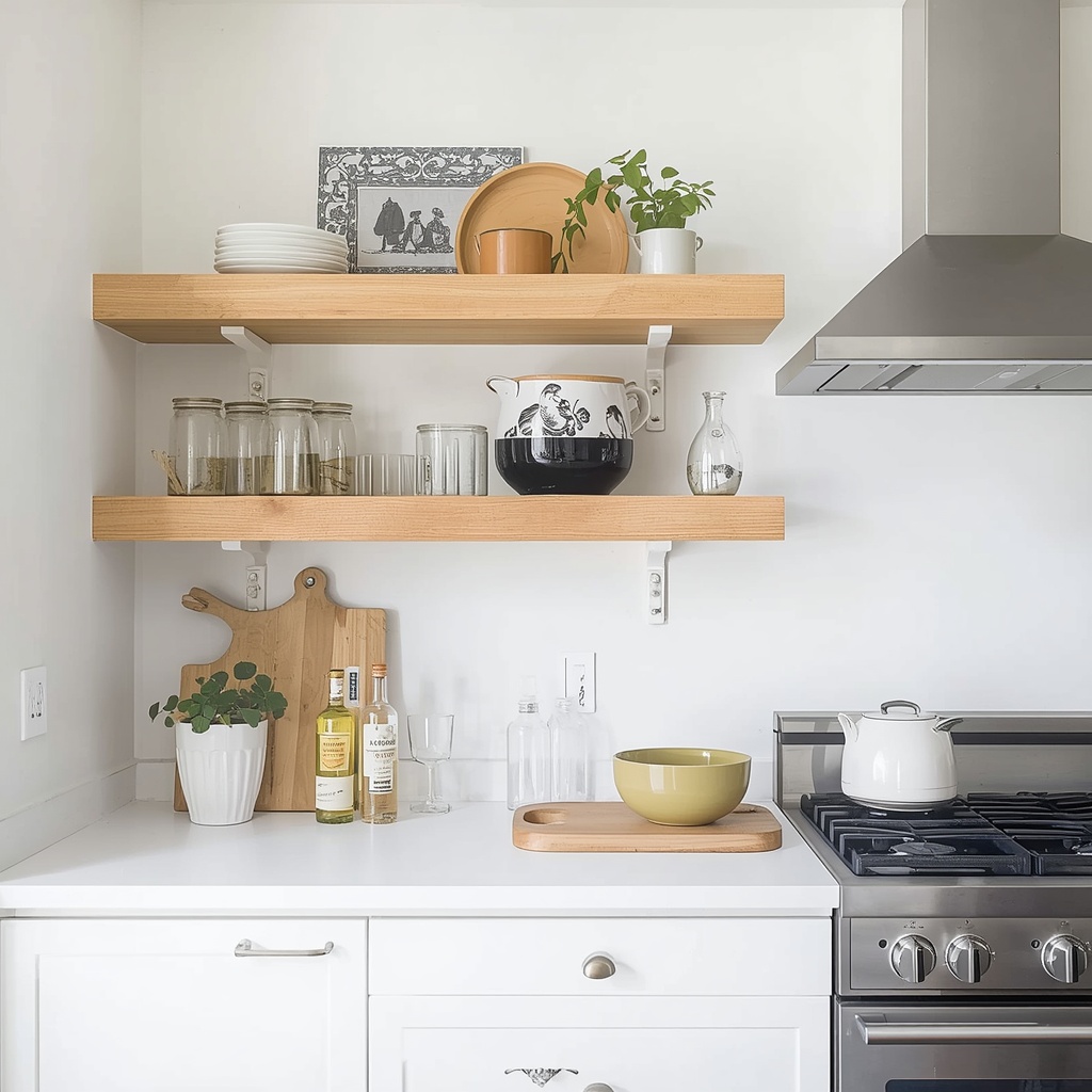 Floating Shelves: Styling Tips for Cramped Kitchens