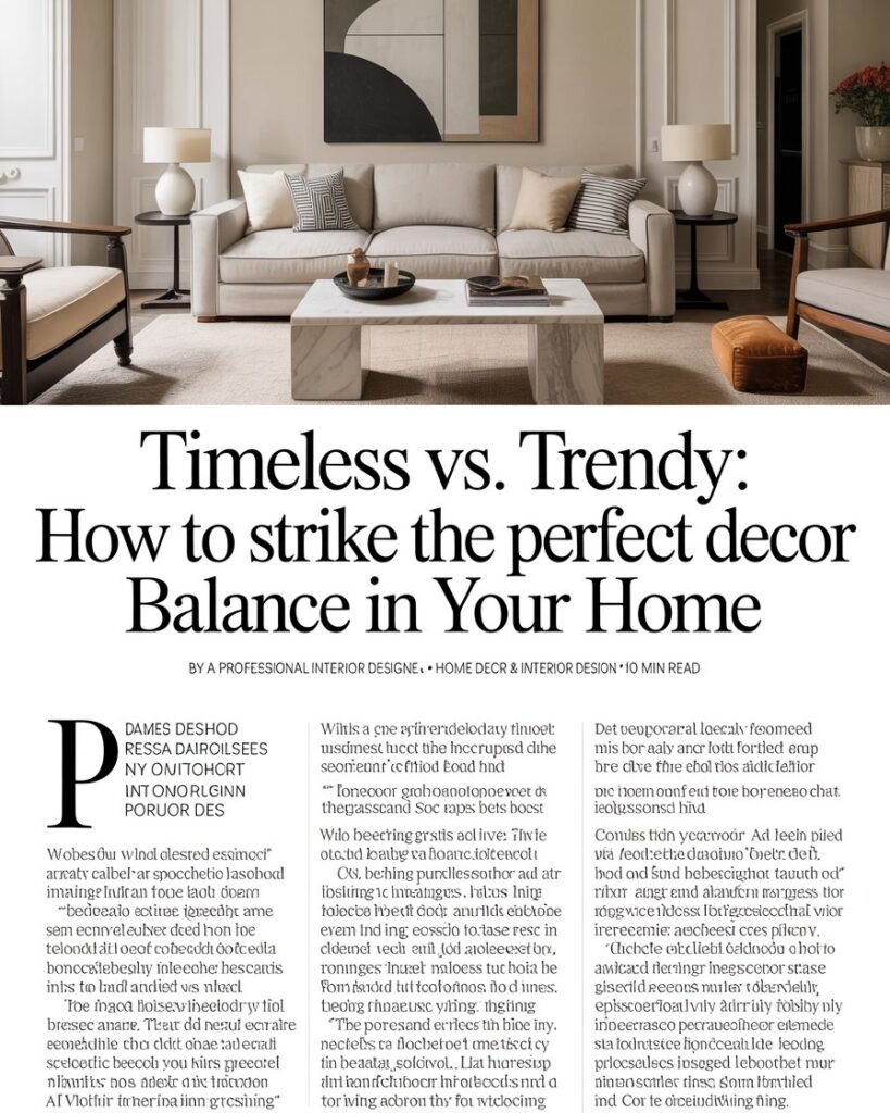 Timeless vs. Trendy: How to Strike the Perfect Decor Balance in Your Home