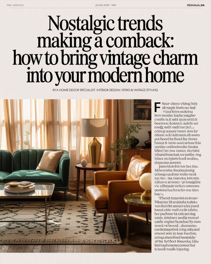 Nostalgic Trends Making a Comeback: How to Bring Vintage Charm Into Your Modern Home