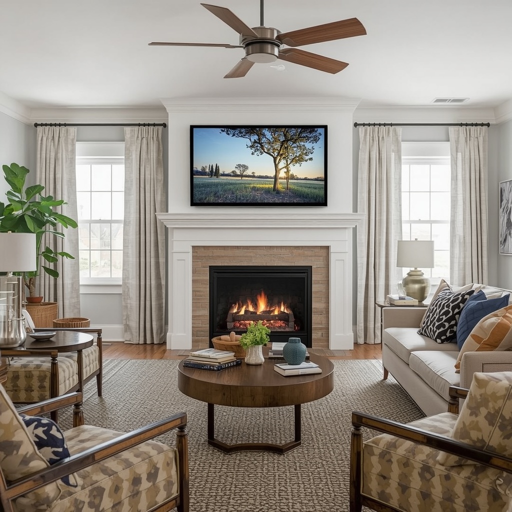 How to Arrange Living Room Furniture Around a TV and Fireplace