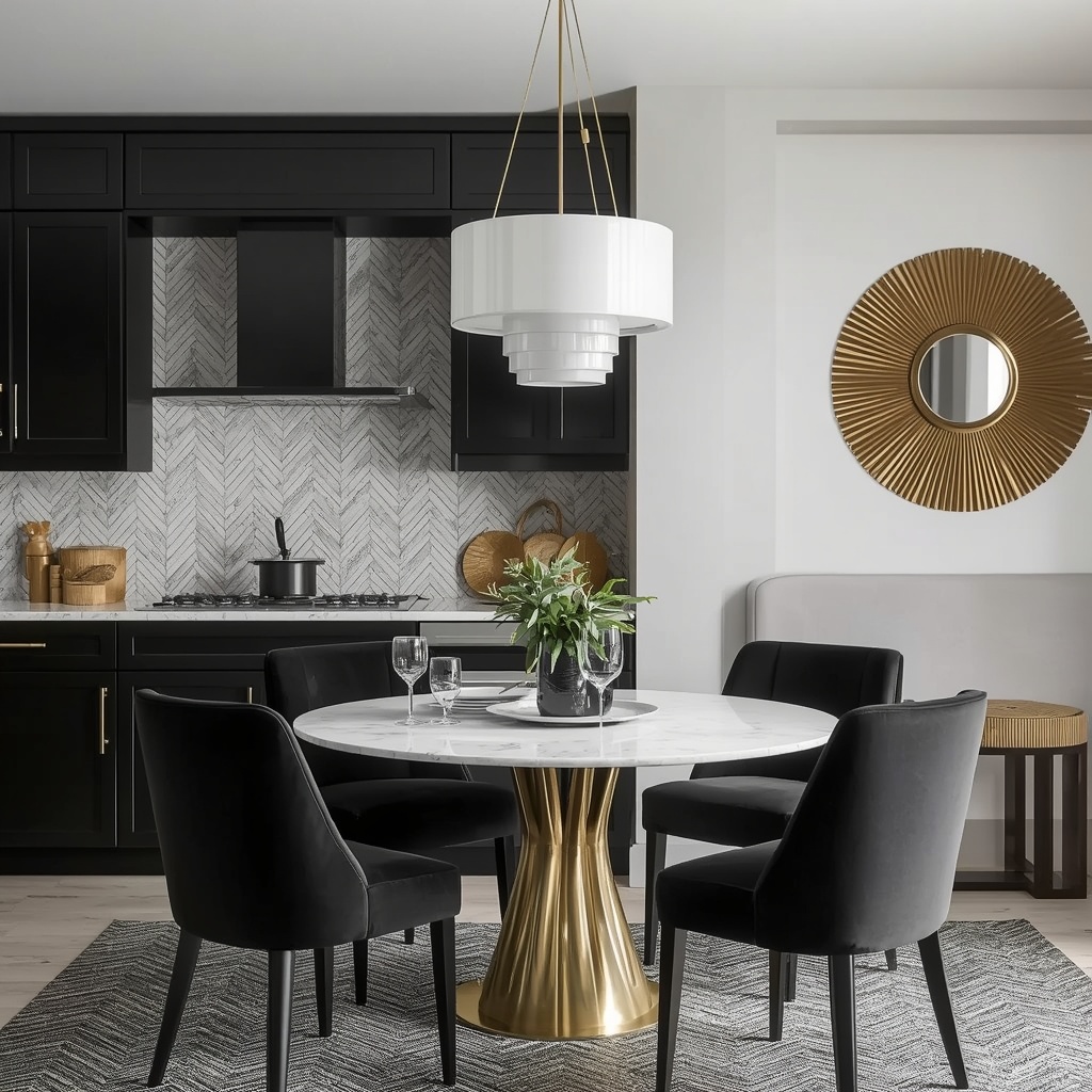 Kitchen and Dining Room Functional Glamour