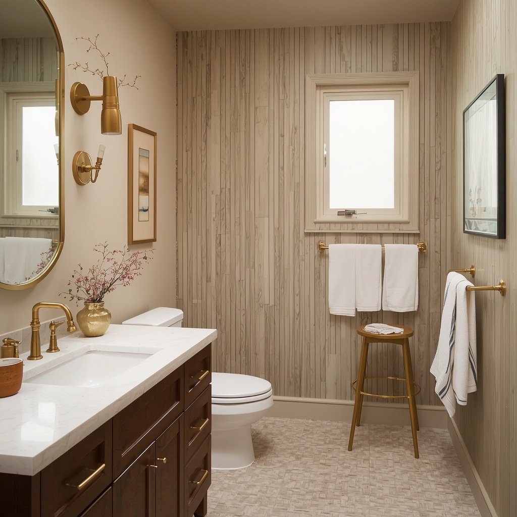  Warm Metallics in the Bathroom: Unexpected but Essential