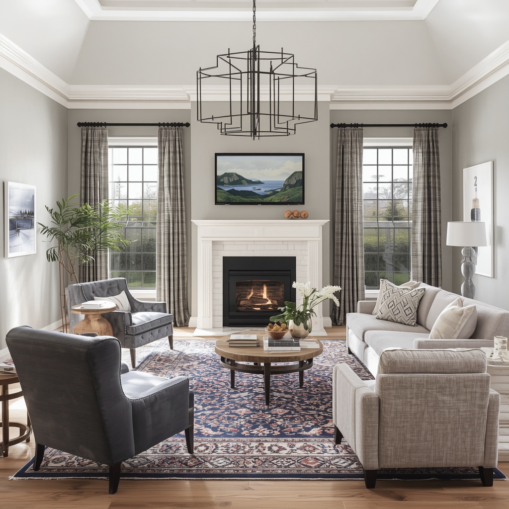 Layer in Rugs, Lighting, and Accessories