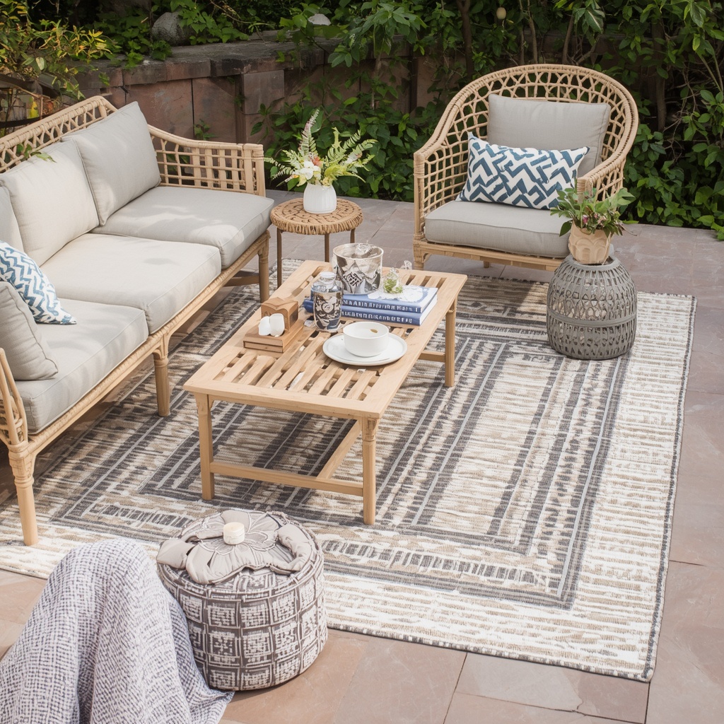 Anchor the Space With an Outdoor Rug