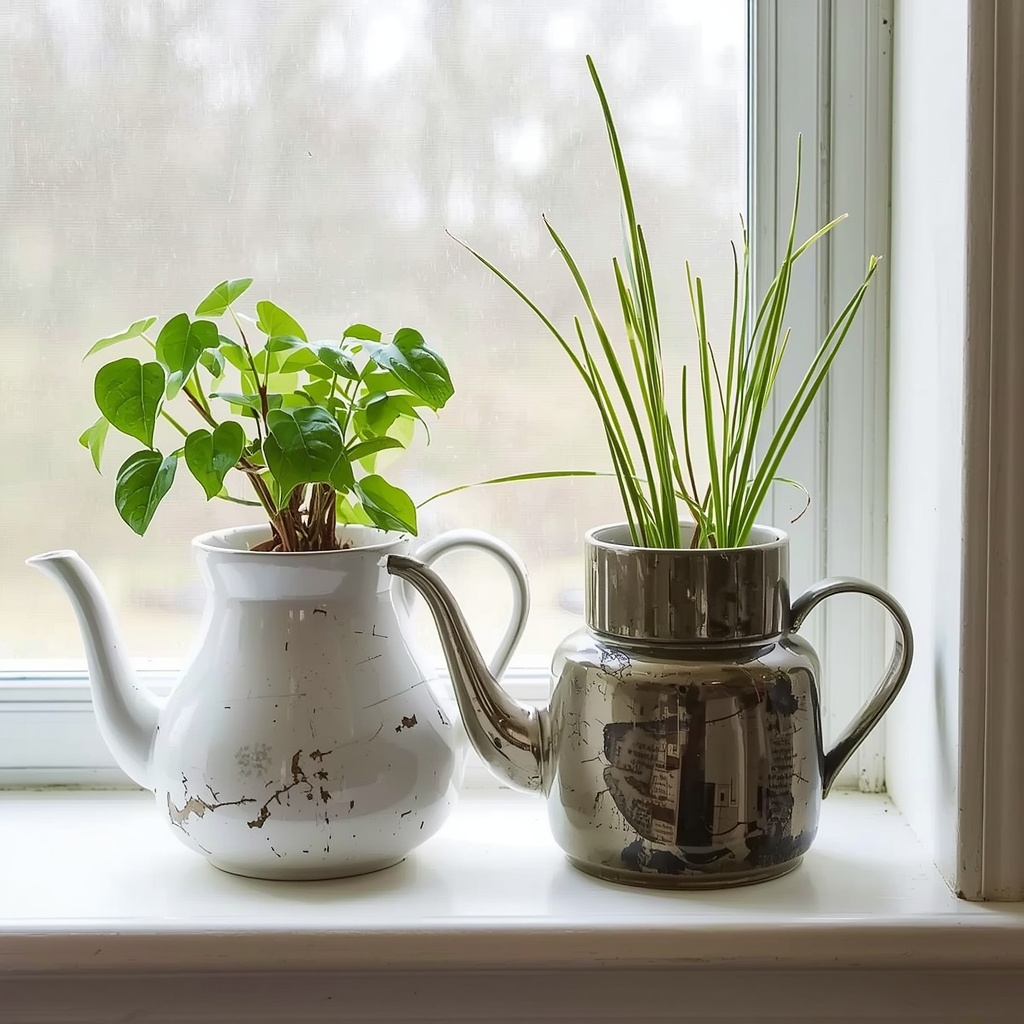 How to Repurpose Thrifted Pitchers and Teapots as Plant Pots