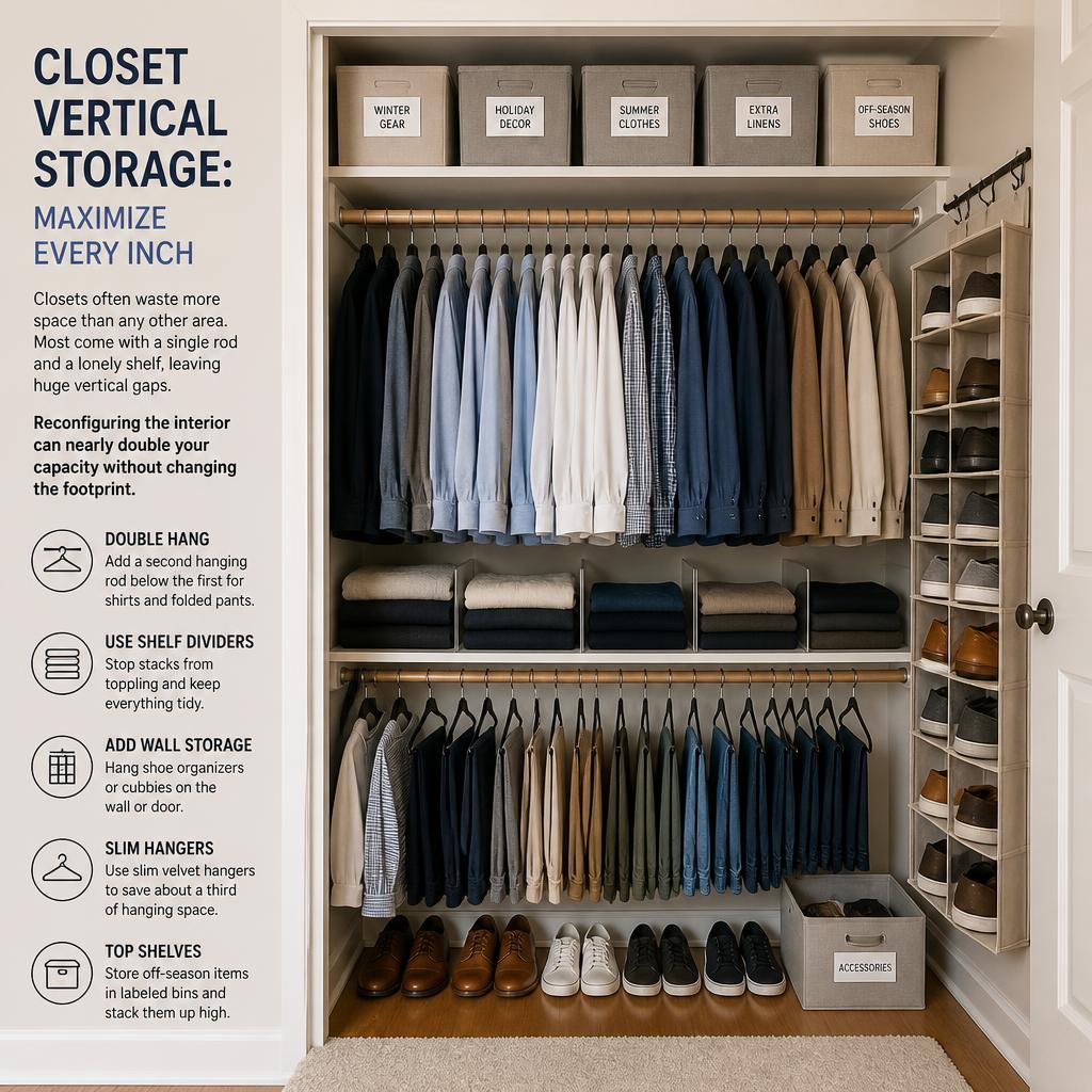 Closet Vertical Storage: Maximize Every Inch