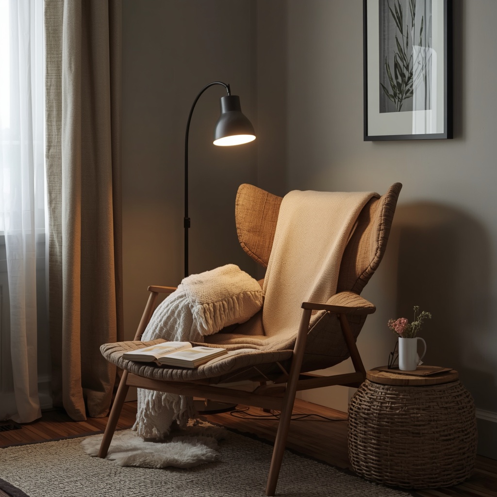 Creating a Cozy Reading Chair Setup with Lighting and Soft Textiles