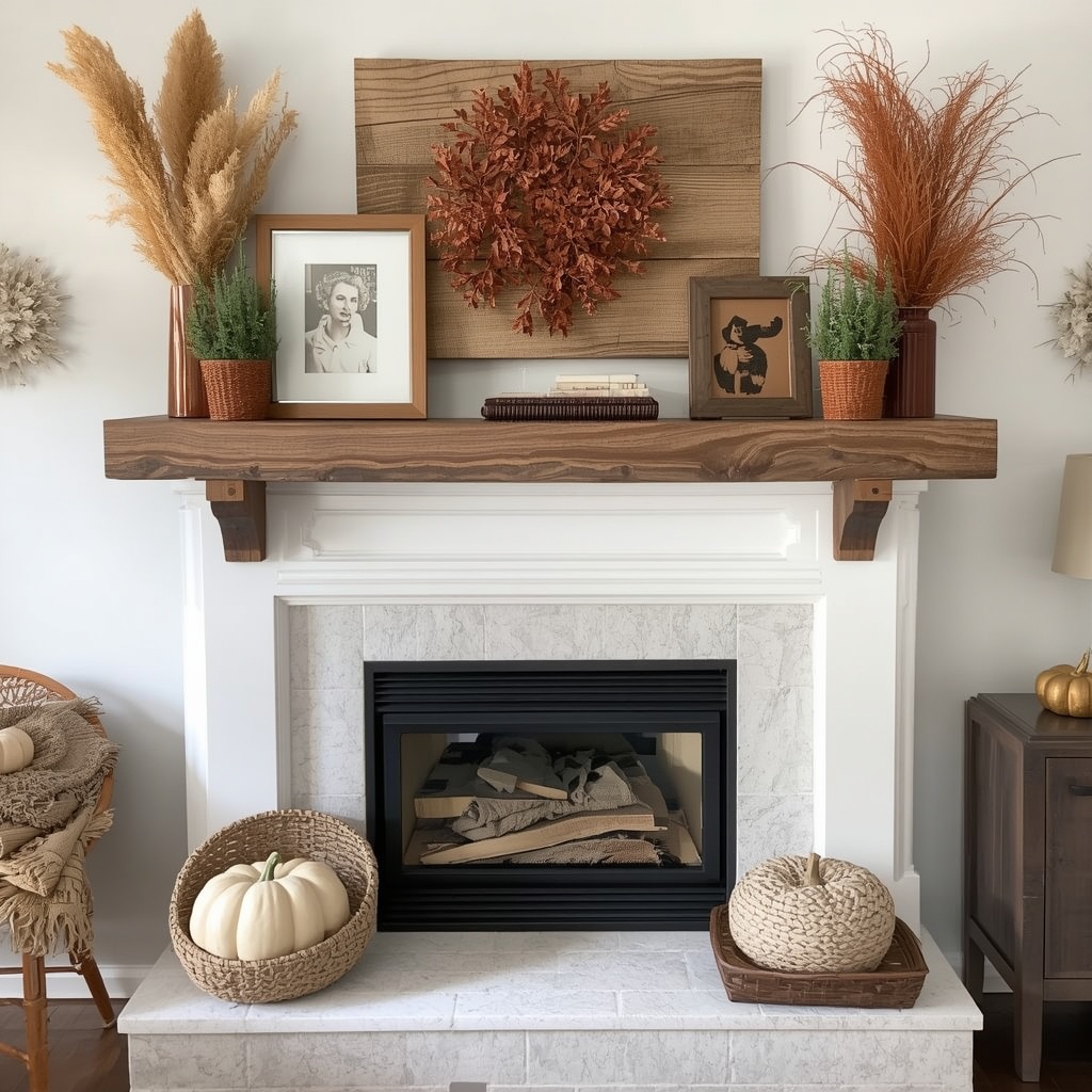 Fall Mantel Decorating Ideas: Warm, Textured, and Cozy