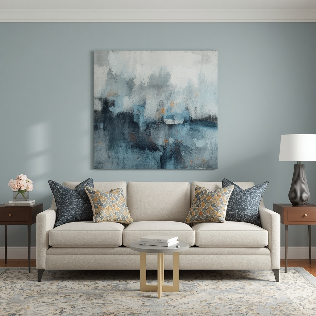 How High Should You Hang Art Above the Sofa