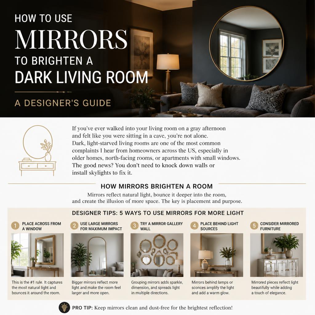 How to Use Mirrors to Brighten a Dark Living Room: A Designer's Guide