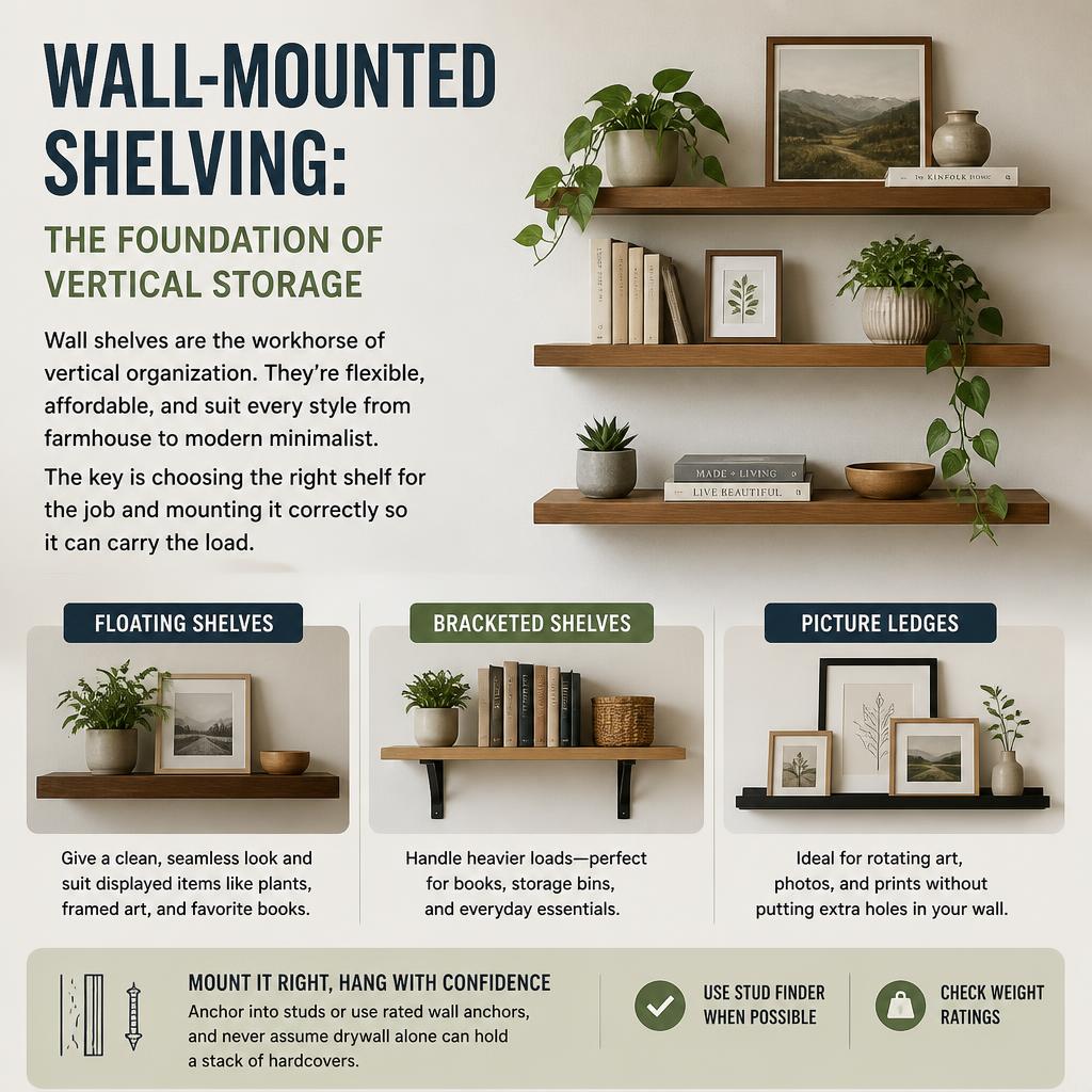 Wall-Mounted Shelving The Foundation of Vertical Storage