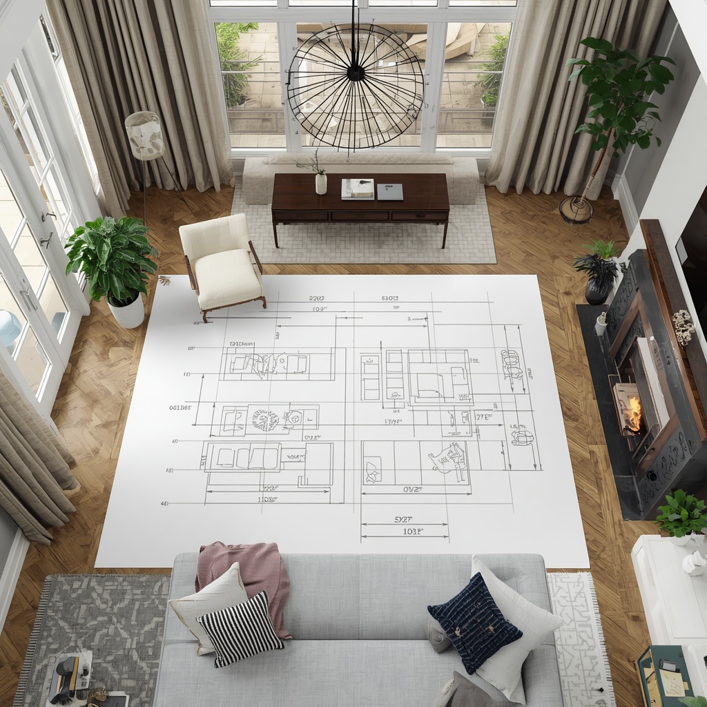 Working with an Open-Concept Furniture Layout Grid