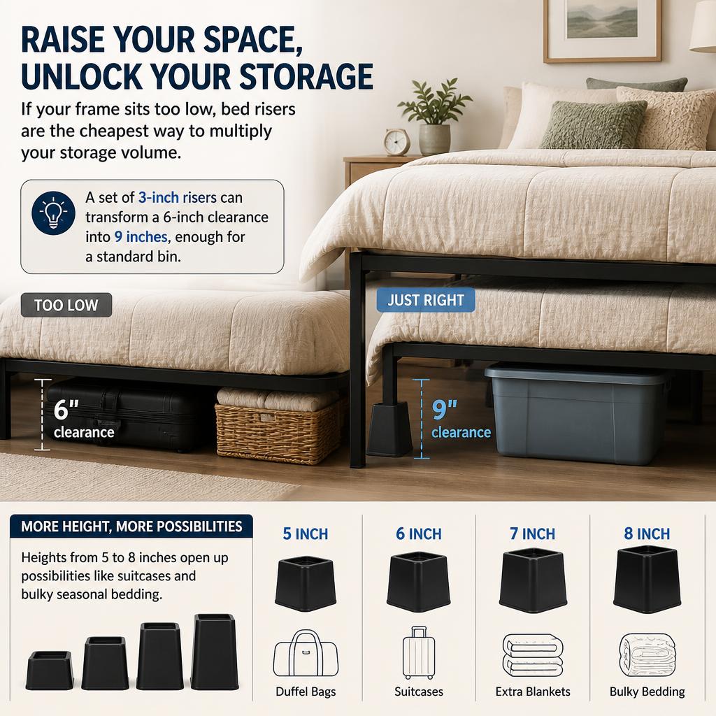 Add Bed Risers to Gain Instant Capacity