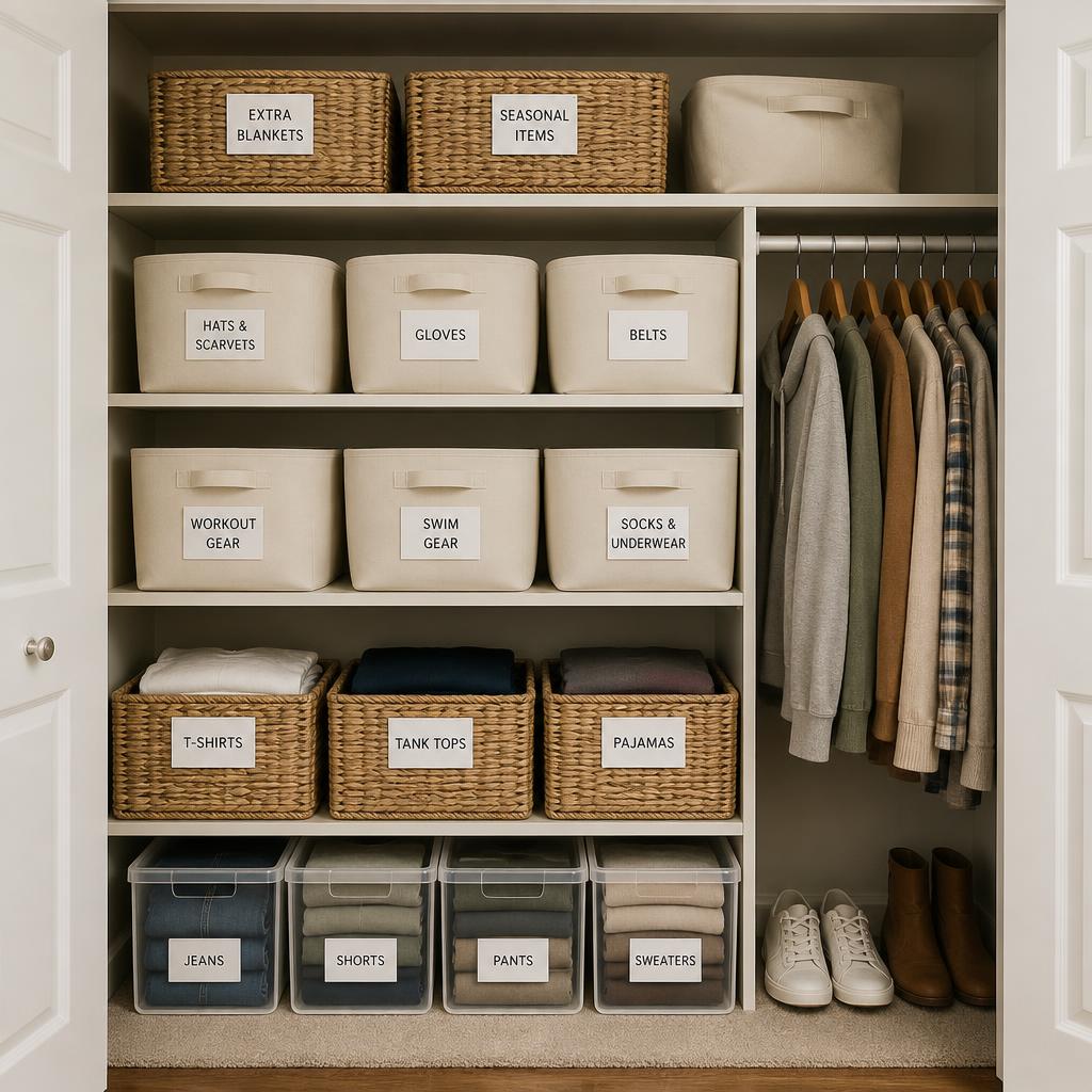 Choose Bins and Baskets That Do Double Duty