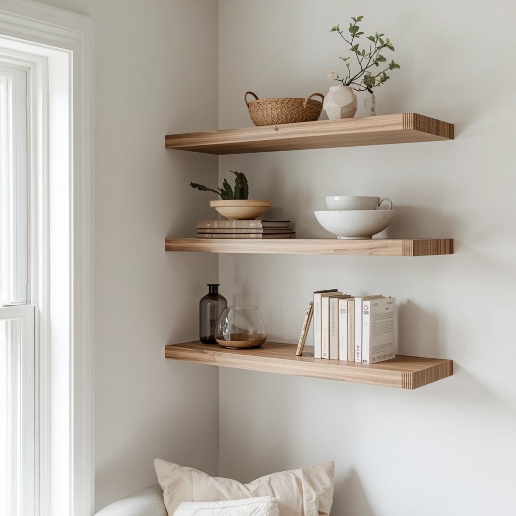 Install Floating Shelves to Clear the Floor