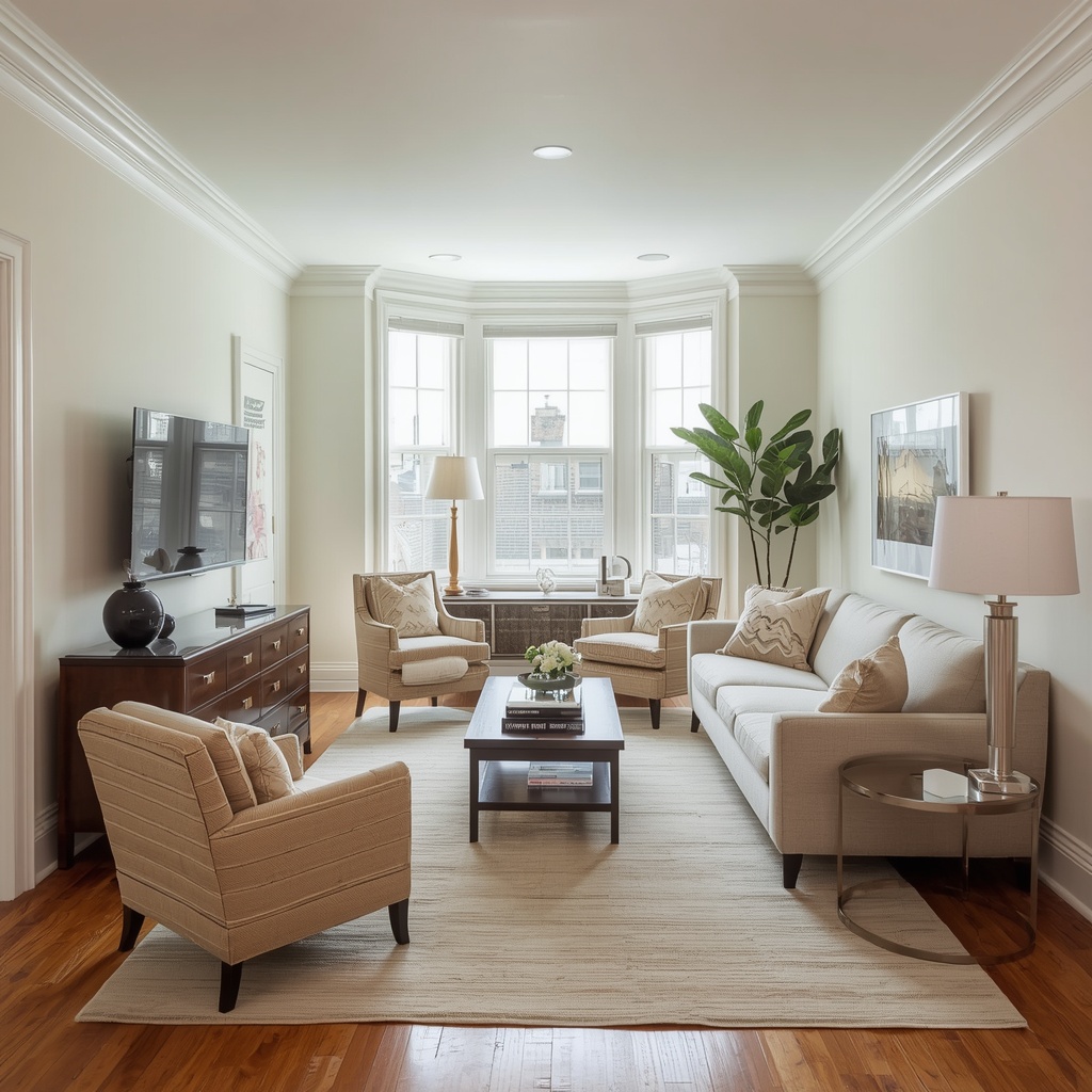 The Narrow Living Room Solution